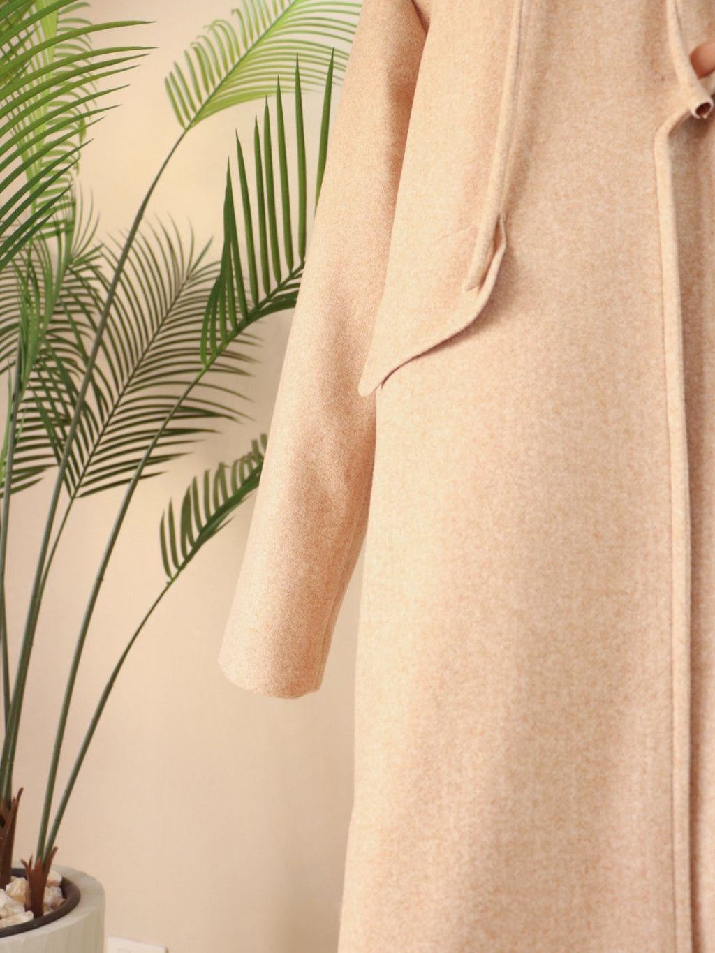 Side Bow Coat - Beige