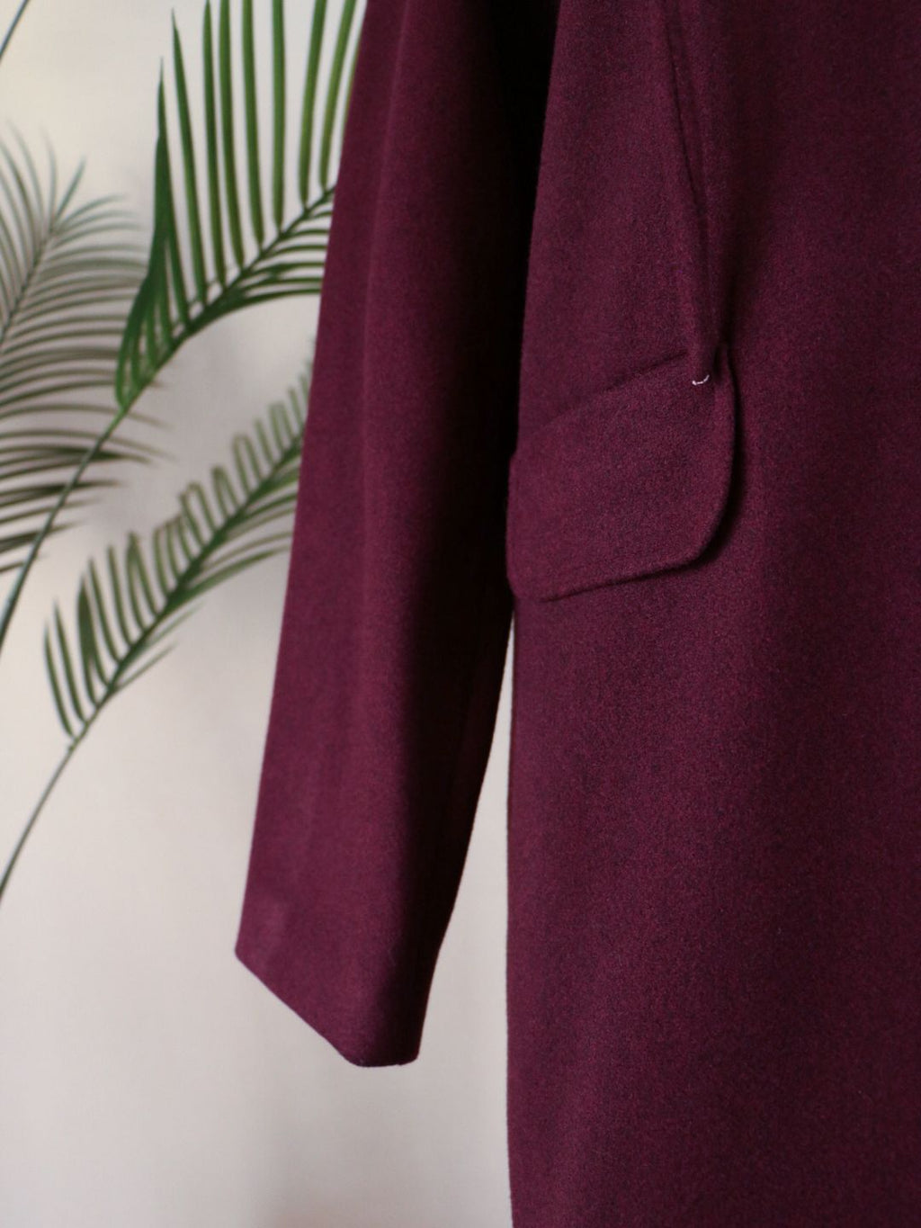 Side Bow Coat - Dark Plum