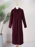 Side Bow Coat - Dark Plum
