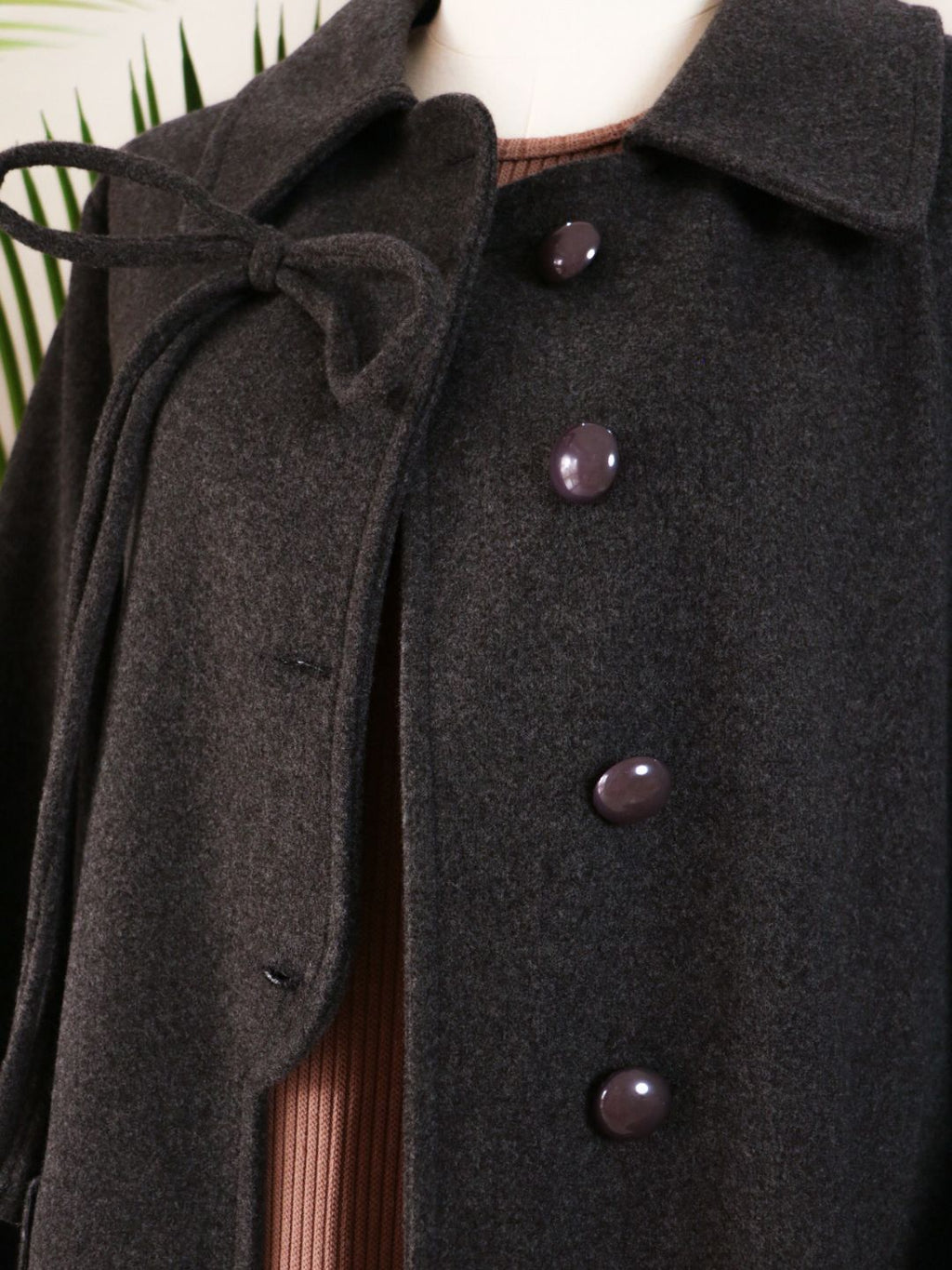 Side Bow Coat - Dark Grey