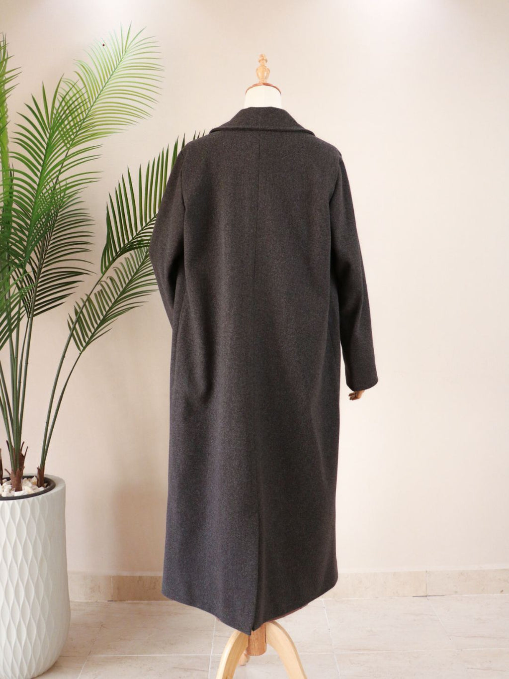 Side Bow Coat - Dark Grey