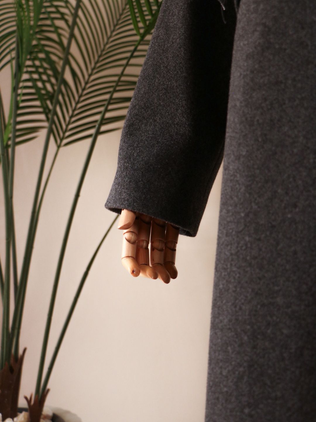 Side Bow Coat - Dark Grey