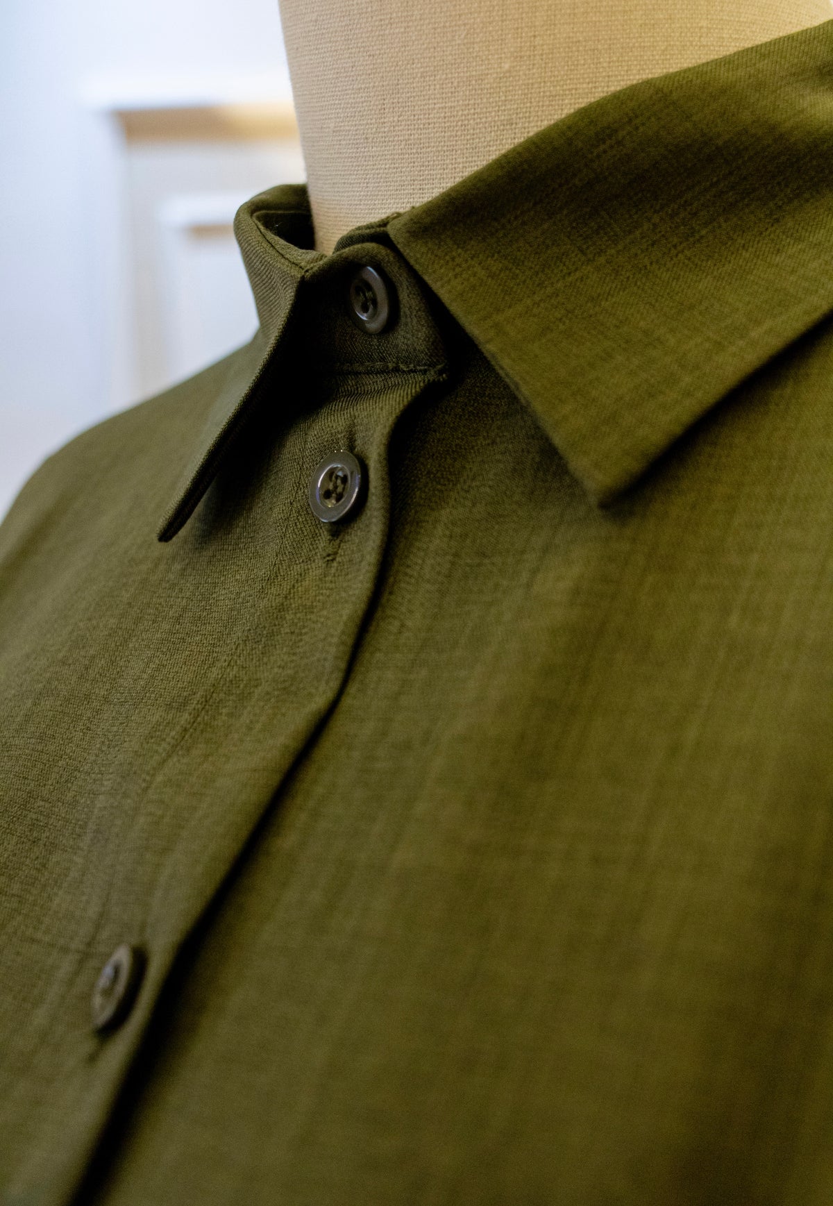 Drop-Shoulder Tunic Shirt — Dark Army Green