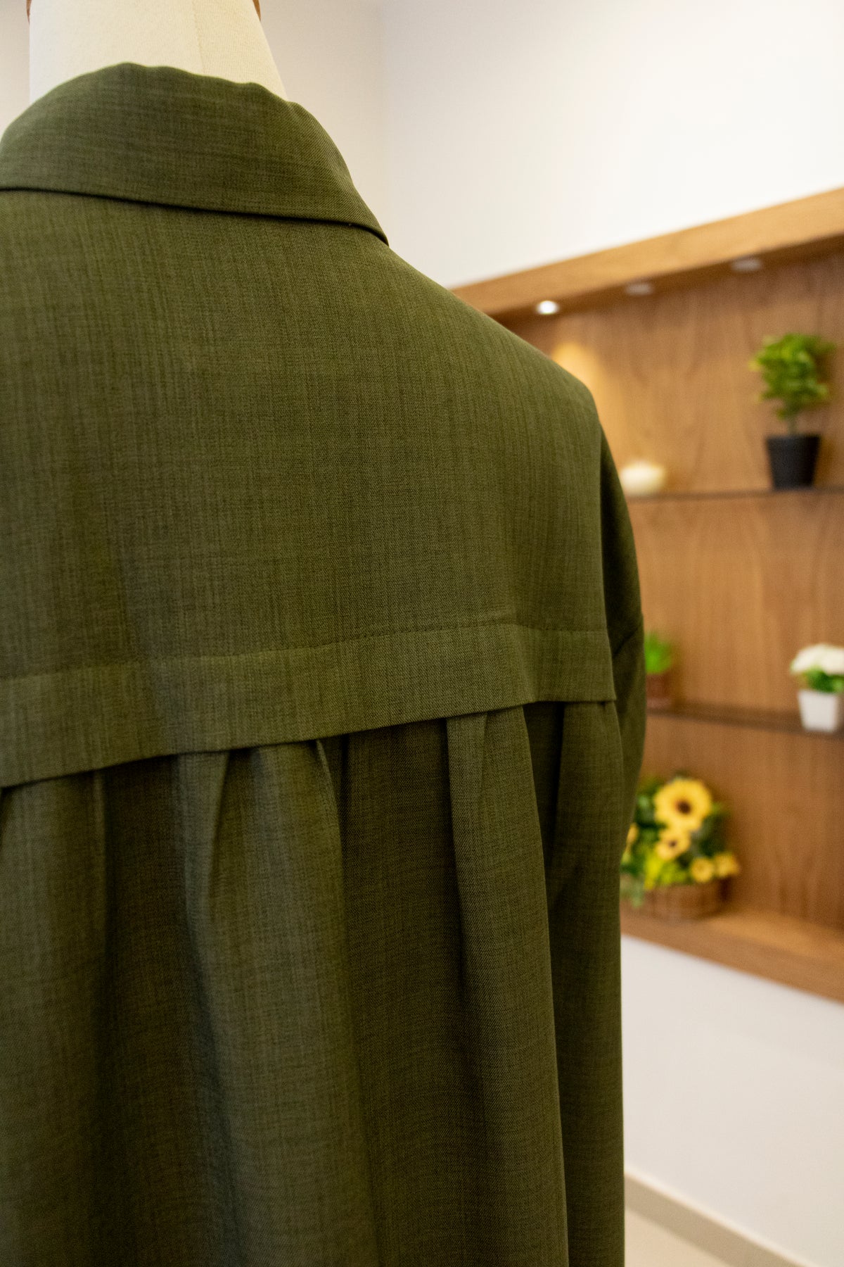 Drop-Shoulder Tunic Shirt — Dark Army Green