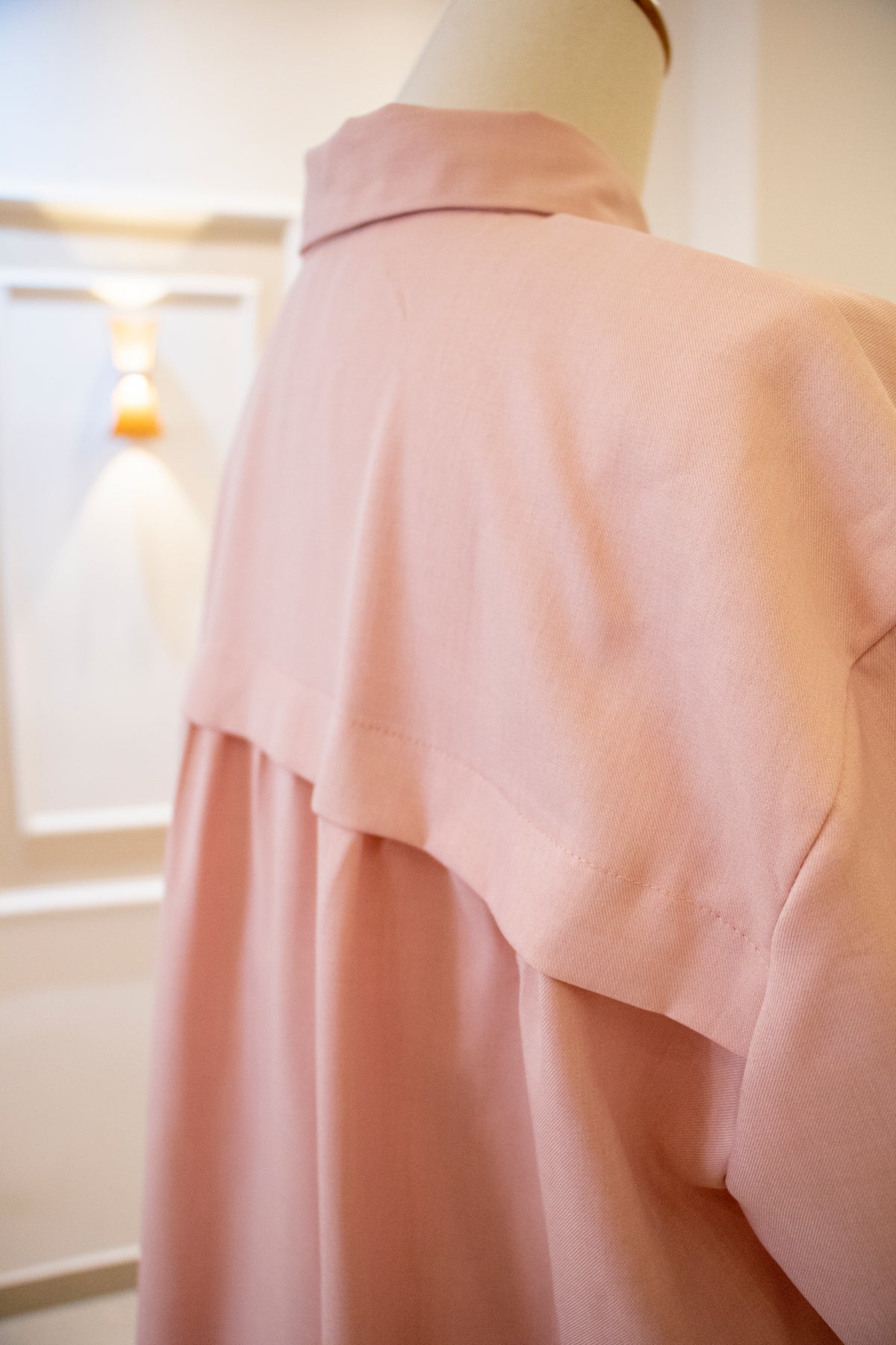 Drop-Shoulder Tunic Shirt — Light Pink