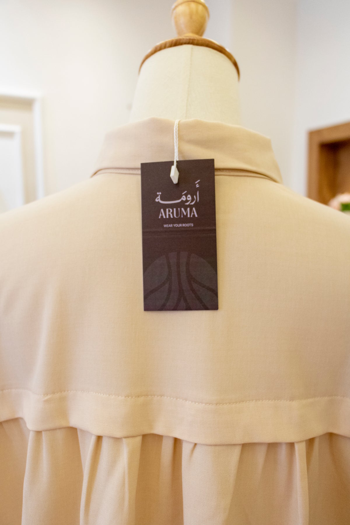 Drop-Shoulder Tunic Shirt — Soft Beige